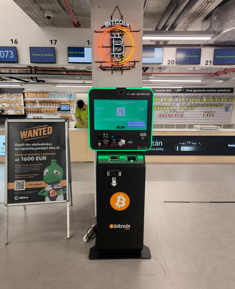 Bitcoinmat ALZA Bratislava Nivy | Nákup a predaj kryptomien