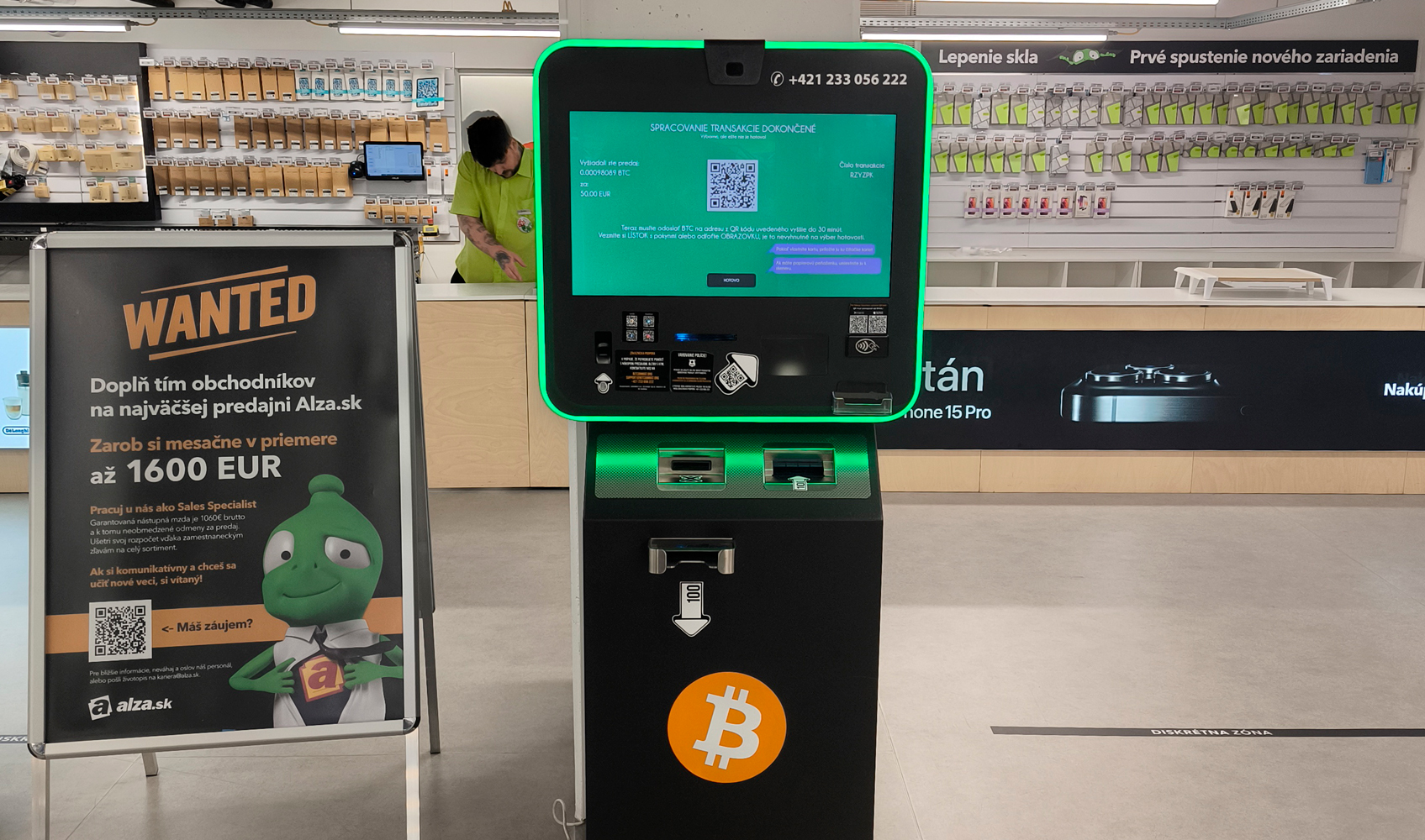 Bitcoinmat ALZA Bratislava Nivy | Nákup a predaj kryptomien