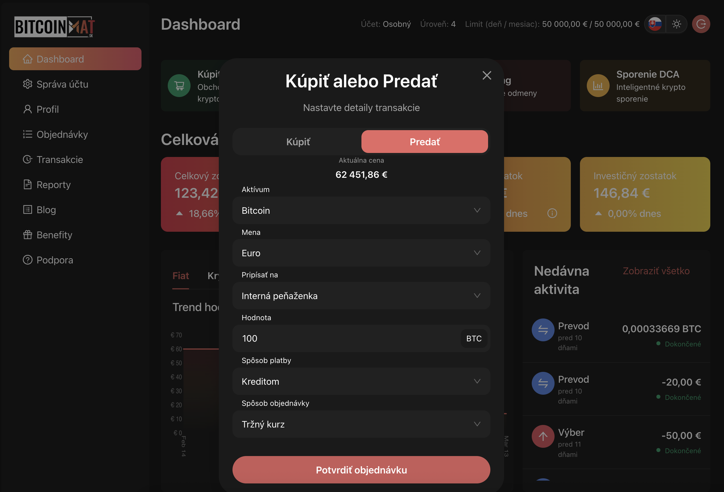 nakup a predaj kryptomeny